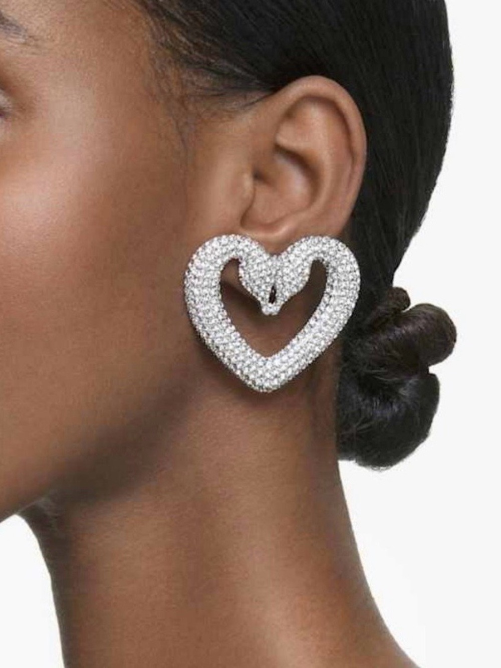 NEW Swarovski Clipon Snake Heart Earrings
